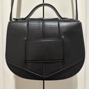 BOTKIER black leather cross body bag with adjustable strap and top handle